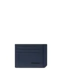 Piquadro Russel Slim Leather Card Holder with RFID Protection, blue