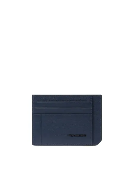Piquadro Russel Slim Leather Card Holder with RFID Protection, blue