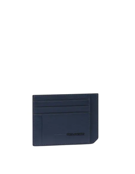 Piquadro Russel Slim Leather Card Holder with RFID Protection, blue