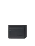 Piquadro Russel Slim Leather Card Holder with RFID Protection, black