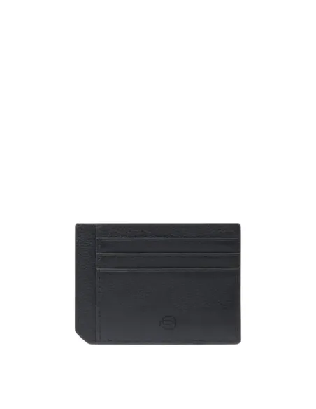 Porta carte di credito sottile in pelle Piquadro Russel, nero