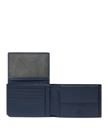 Portafogli uomo completo in pelle Piquadro Russel, blu
