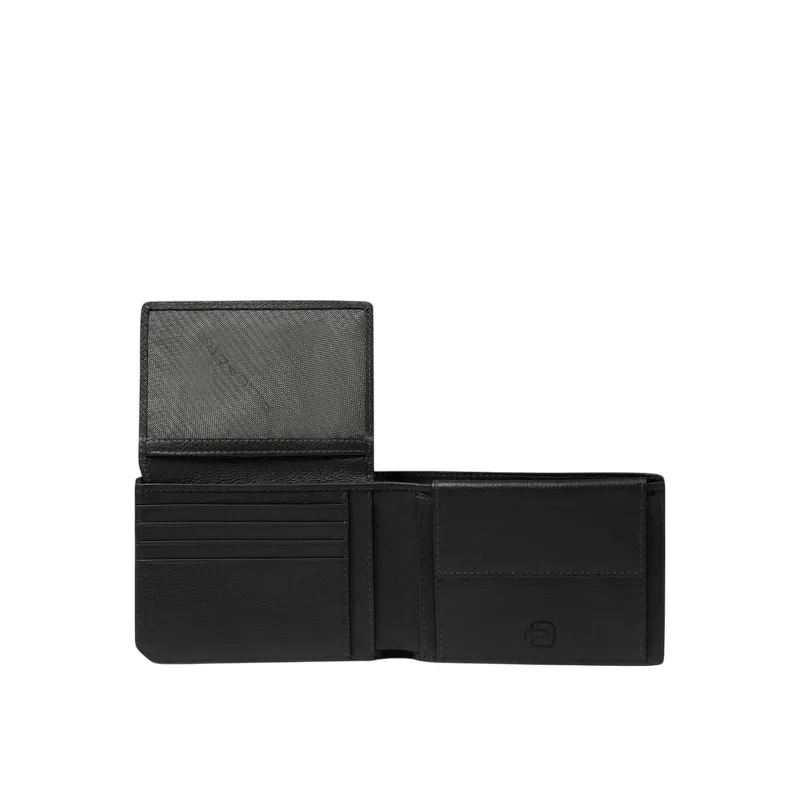 Portafogli uomo completo in pelle Piquadro Russel, nero