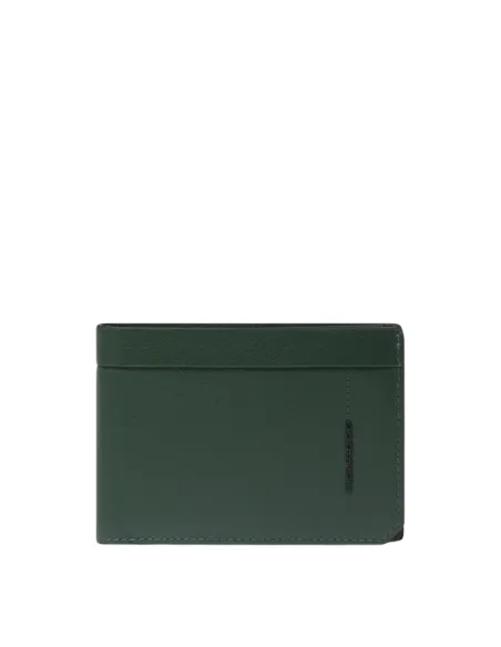 Piquadro Russel Men's Leather Wallet with RFID and Coin Pocket, green