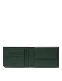 Portafogli uomo in pelle con porta monete Piquadro Russel, verde