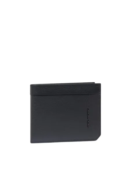 Portafoglio uomo piccolo con porta spiccioli in pelle Piquadro, nero