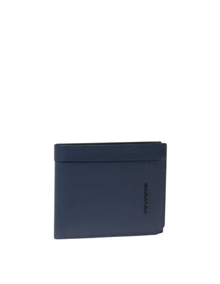Portafoglio uomo piccolo con porta spiccioli in pelle Piquadro, blu