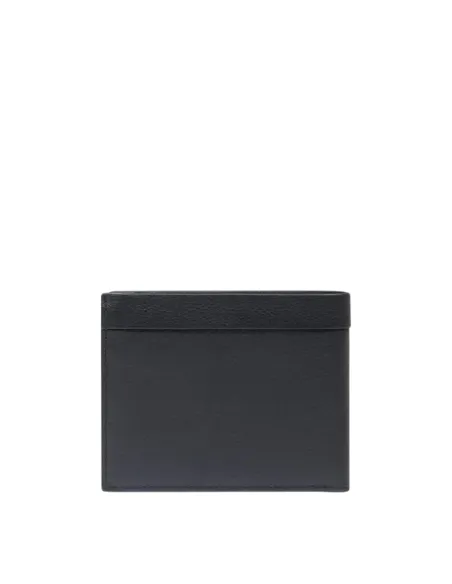 Piquadro Russel Compact Men's Wallet in Leather with Coin Pocket and ID Window, black