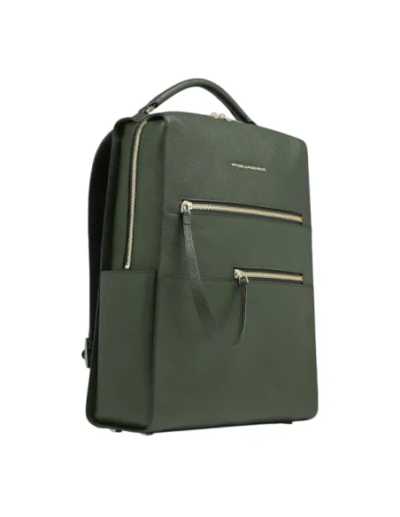 Damenrucksack aus Leder Patricia von Piquadro mit Laptopfach 14"& iPad®, grün