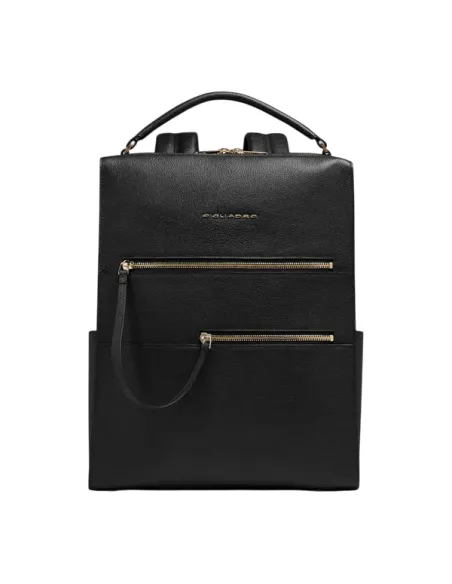 Zaino donna porta pc in pelle con cavo antifurto Piquadro Patricia, nero