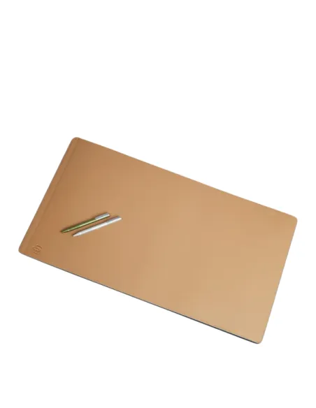 Piquadro Leather Desk Pad, Elegant Office Accessory, beige