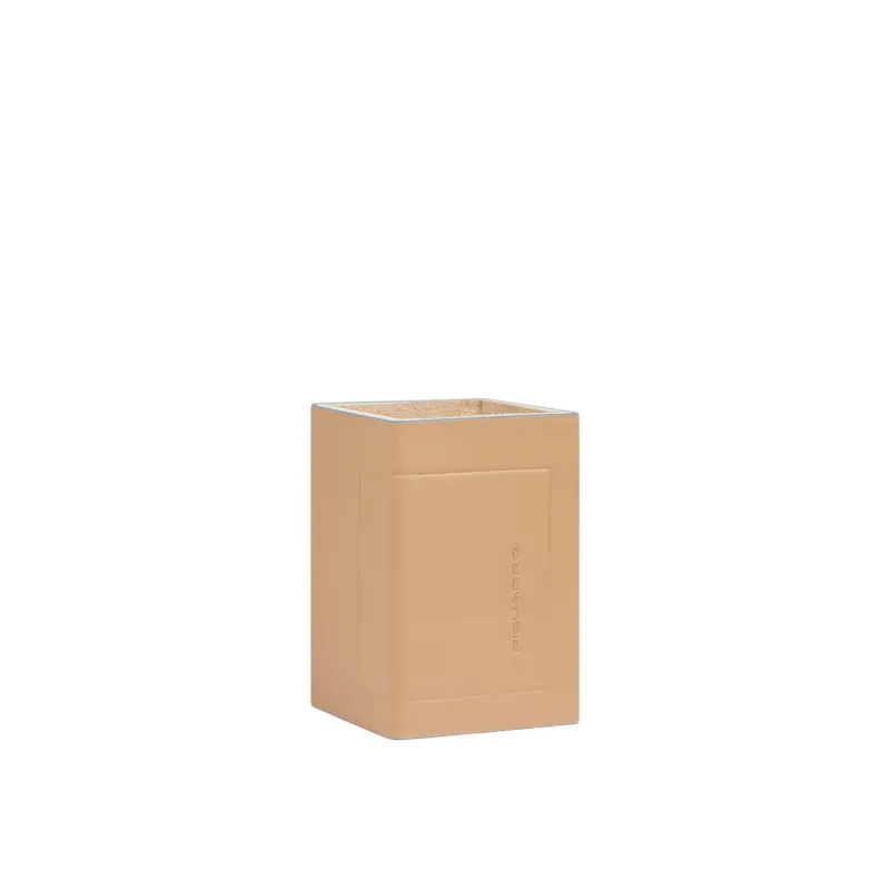 Porta penne in pelle Piquadro, beige 2