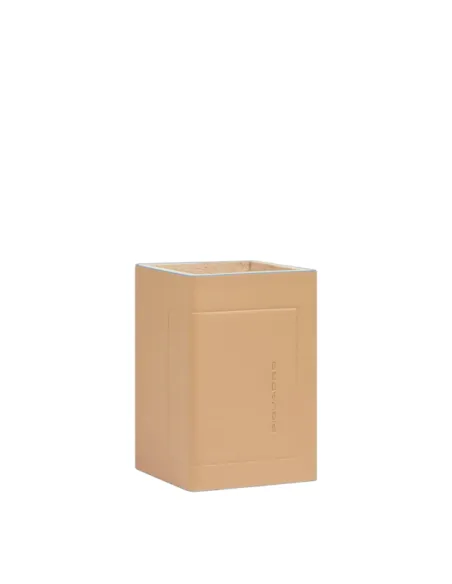 Porta penne in pelle Piquadro, beige