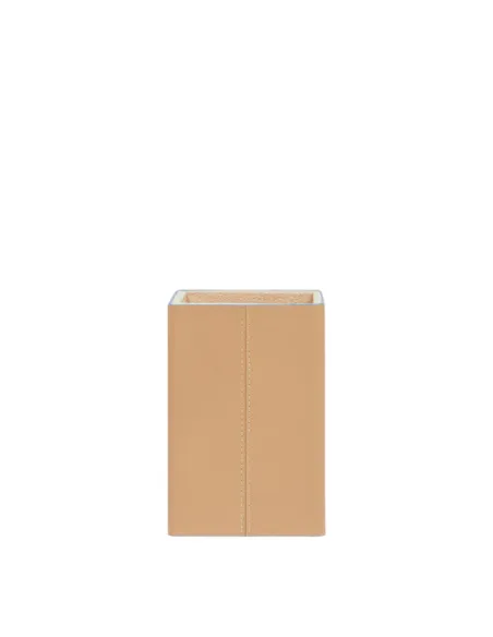 Piquadro Leather Pen Holder, beige