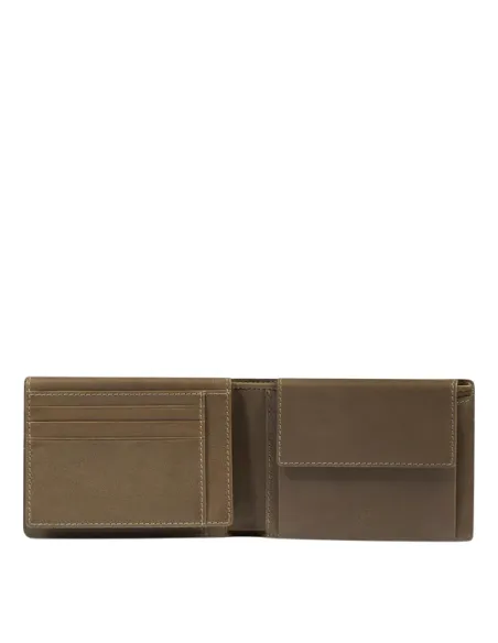 Piquadro Harper Leather Wallet for Men | Elegant & Functional, green-brown