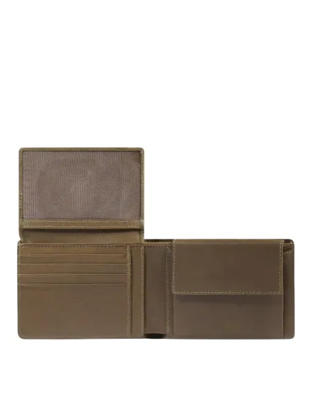 Piquadro Harper Leather Wallet for Men | Elegant & Functional, green-brown