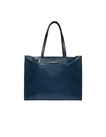 The Bridge Mirra horizontal shopping bag with zip closure, blue