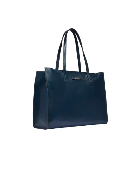 The Bridge Mirra horizontal shopping bag with zip closure, blue