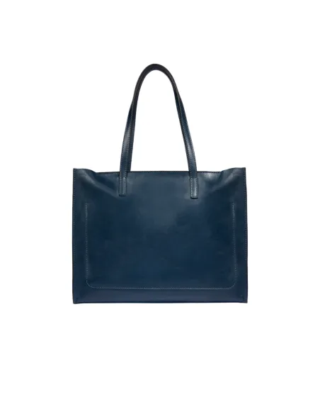 The Bridge Mirra horizontal shopping bag with zip closure, blue