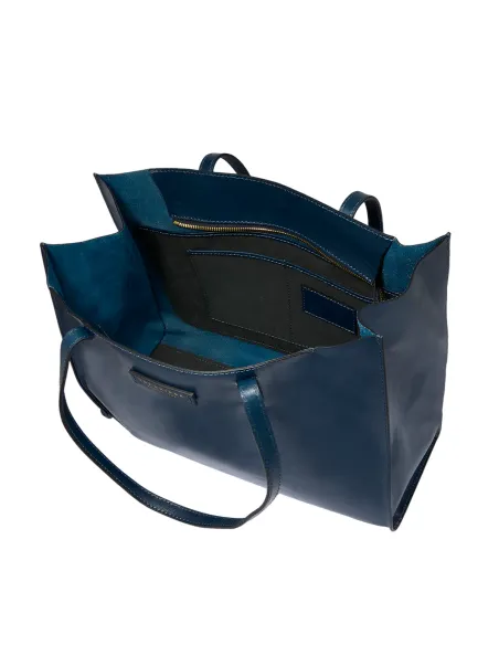 The Bridge Mirra horizontal shopping bag with zip closure, blue