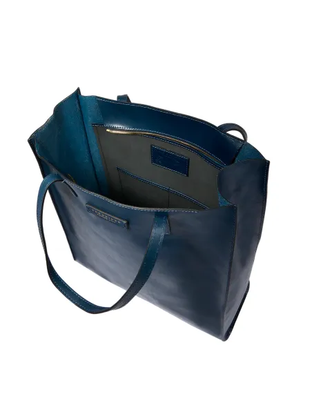 The Bridge Mirra shopping bag with zip fastener, blue