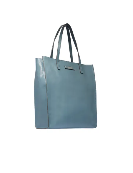 Shopping verticale con chiusura con zip The Bridge Mirra, ceruleo