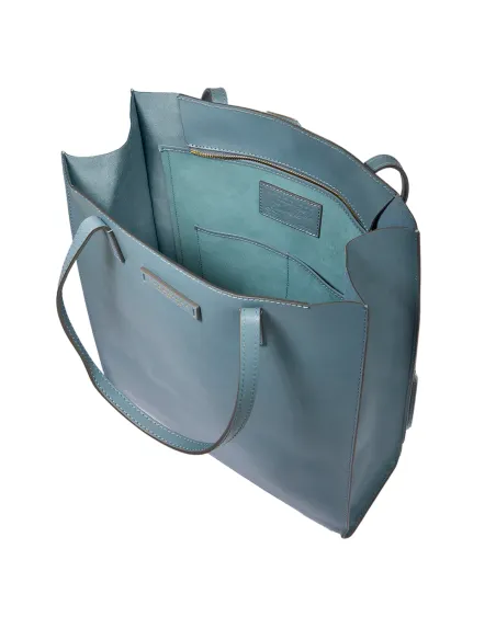 Shopping verticale con chiusura con zip The Bridge Mirra, ceruleo