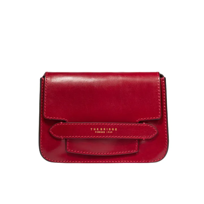 Tracolla in pelle con pattina The Bridge Lucrezia, rosso...