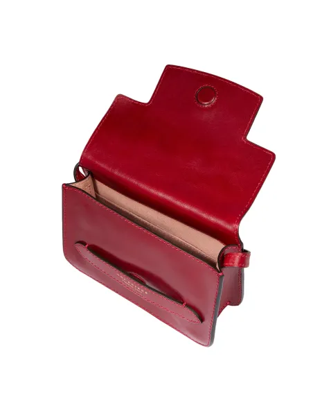 Tracolla in pelle con pattina The Bridge Lucrezia, rosso ribes
