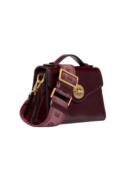 The Bridge Irene mini bag with handle and shoulder strap, wine