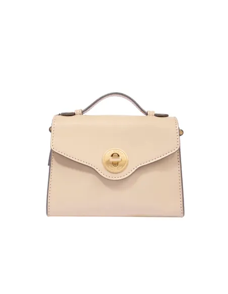 Mini-Tasche mit Henkel und Schulterriemen The Bridge Irene, creme
