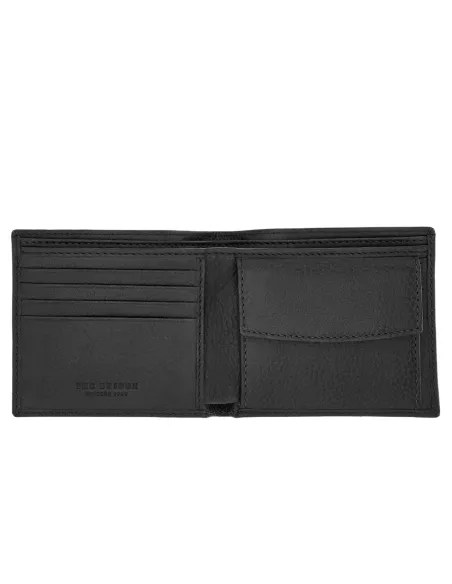 The Bridge Isaia men's leather wallet with coin pocket and RFID protection, black