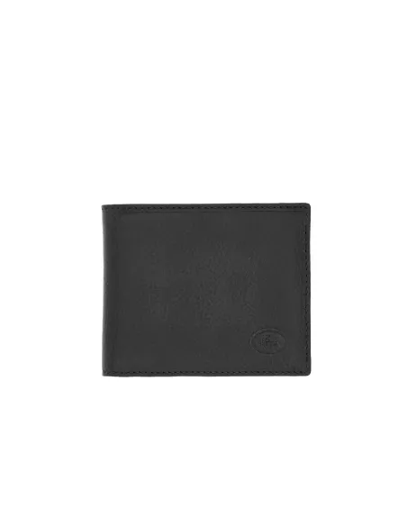 The Bridge Isaia men's leather wallet with coin pocket and RFID protection, black