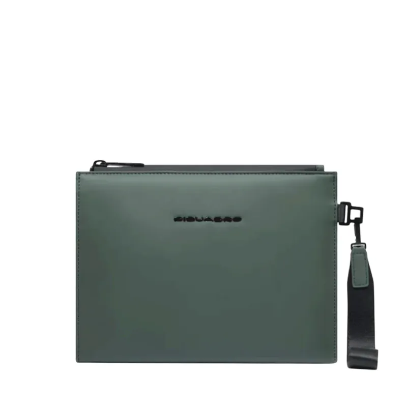 Piquadro Corner Kleine Flache Tasche Wasserdicht, grün
