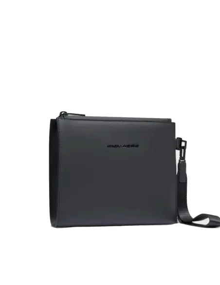 Pochette piccola piatta in tessuto impermeabile Piquadro C2OW, nero