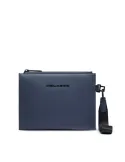 Piquadro Corner Kleine Flache Tasche Wasserdicht, blau