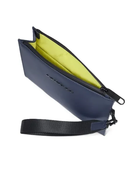 Piquadro Corner Kleine Flache Tasche Wasserdicht, blau
