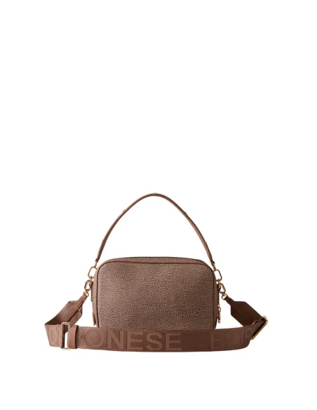 Borbonese Tulip Camera Case aus OP Canvas & Leder, mushroom