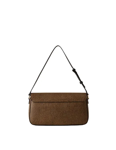 Borbonese Moonlight Schultertasche Mittelgröße aus OP Canvas & Leder