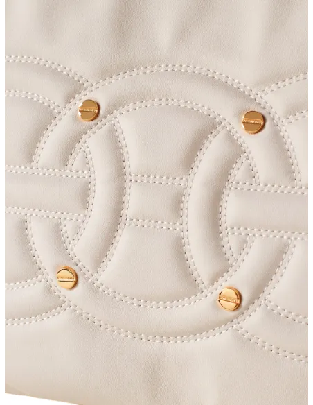 Borsa a tracolla in vitello e agnello smerigliato Borbonese, alabastro