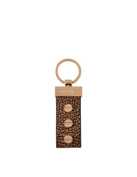 Borbonese Women's Keychain in OP Printed Canvas with Screw Details