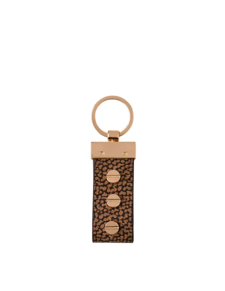 Borbonese Women's Keychain in OP Printed Canvas with Screw Details