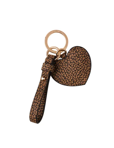 Borbonese Damen-Schlüsselanhänger Herz aus OP Canvas & Goldmetall