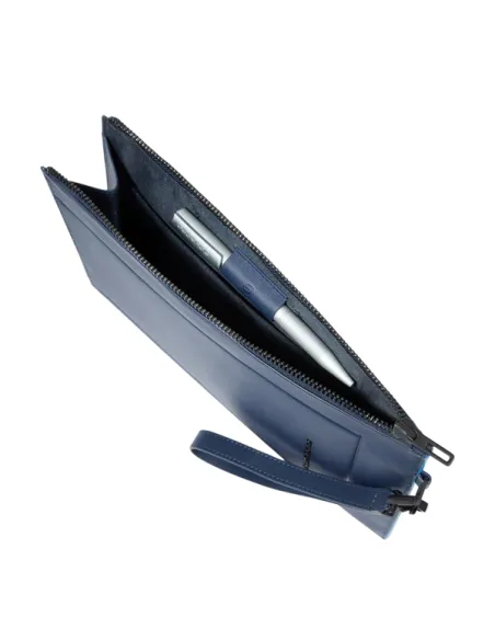 Pochette porta iPad ® mini in pelle Piquadro Atlas, blu