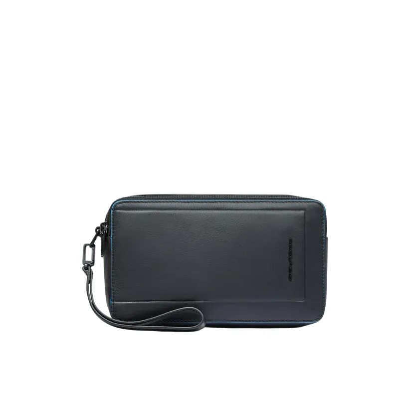 Piquadro Atlas Men's Pouch in Genuine Leather, black