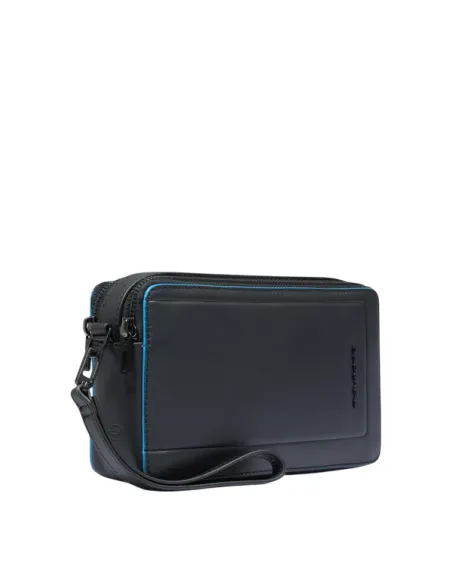 Piquadro Atlas Men's Pouch in Genuine Leather, black