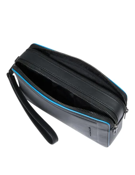Piquadro Atlas Men's Pouch in Genuine Leather, black