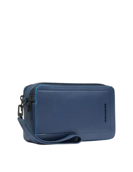 Piquadro Atlas Herrentasche aus echtem Leder, blau