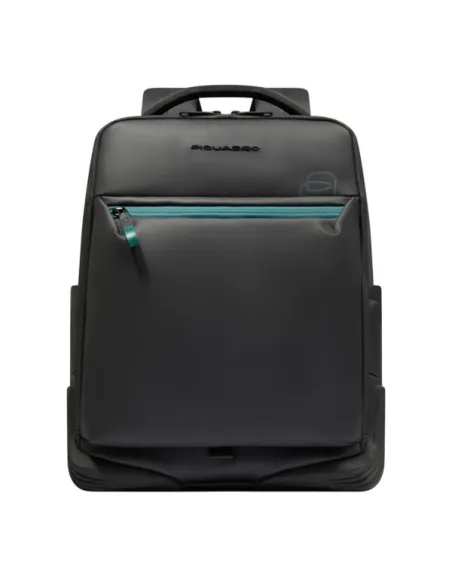 Piquadro Corner Travel Backpack 15.6 Laptop Expandable & Water-Resistant, black