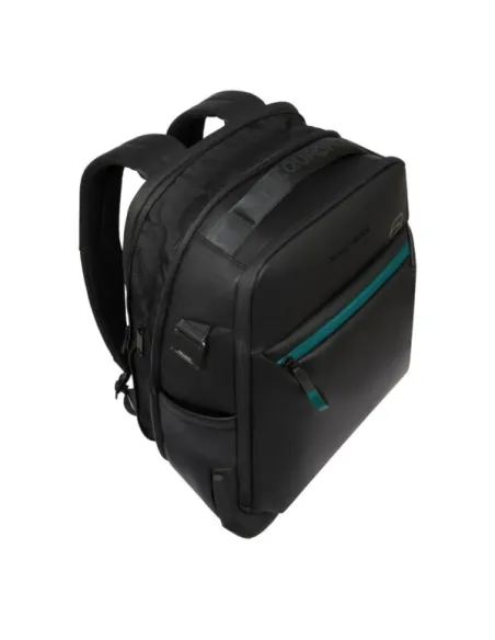 Piquadro Corner Travel Backpack 15.6 Laptop Expandable & Water-Resistant, black